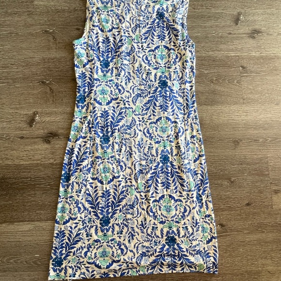 Tory Burch Blue and Cream Floral Midi Dress - Picture 5 of 5